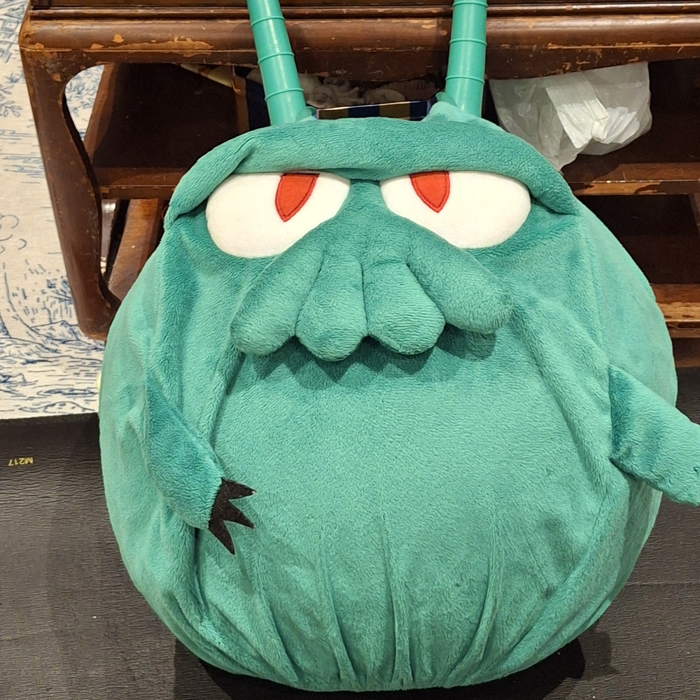 Green Plush Covered Cthulu Inflatable Bouncer